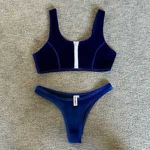Hoaka Swimwear Blue Velvet Bikini Set